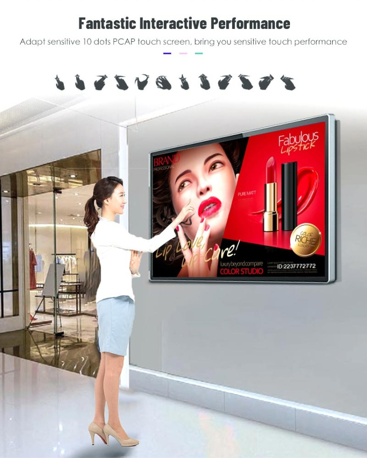 Ultra Thin Wall Mount Digital Signage Display Advertising Screen LCD Led Video Wall Price India Indoor 6mm Floor Type SDK 4GB