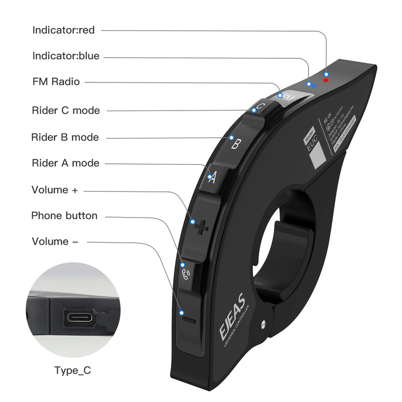 EJEAS EUC waterproof motorcycle helmet intercom bluetooth handlebar Remote controller Bluetooth Handle ejeas euc remote