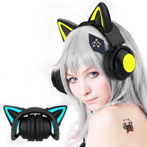 Earphone & Headphone Cat Ears Gaming Earphones Headsets  Cat ears Headphones child gift Music Headphones