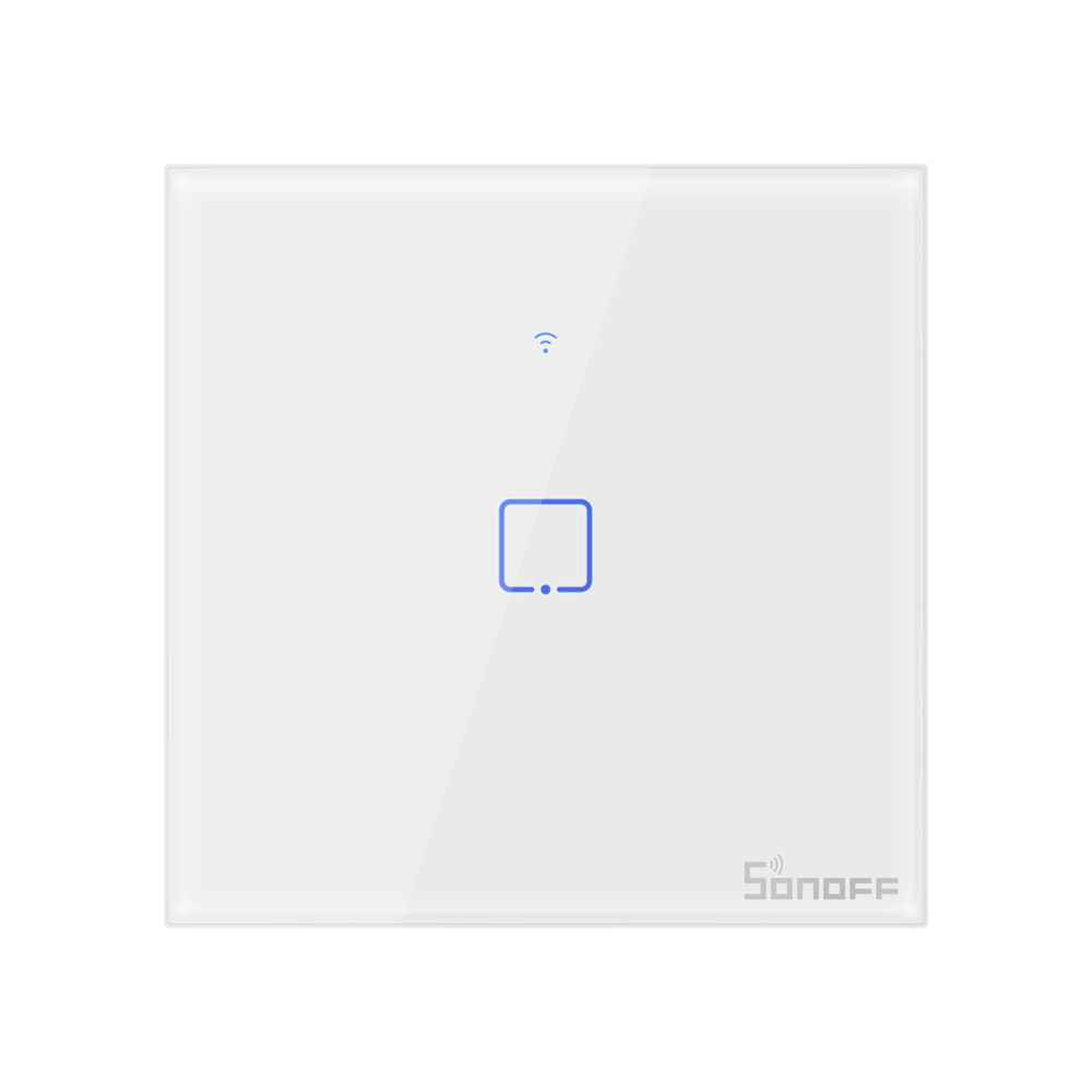 SONOFF T1 1 Gang UK WiFi RF Wall Touch Switches RM433MHz Remote Light Switch Works With Google Home Alexa