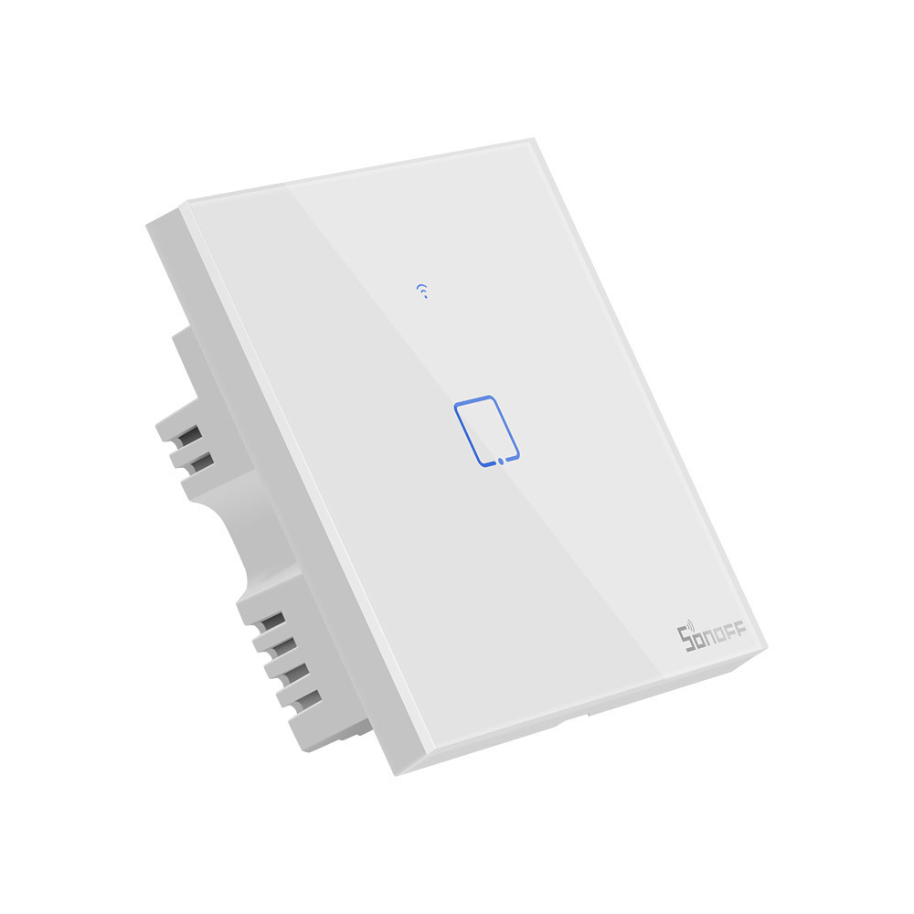 SONOFF T1 1 Gang UK WiFi RF Wall Touch Switches RM433MHz Remote Light Switch Works With Google Home Alexa