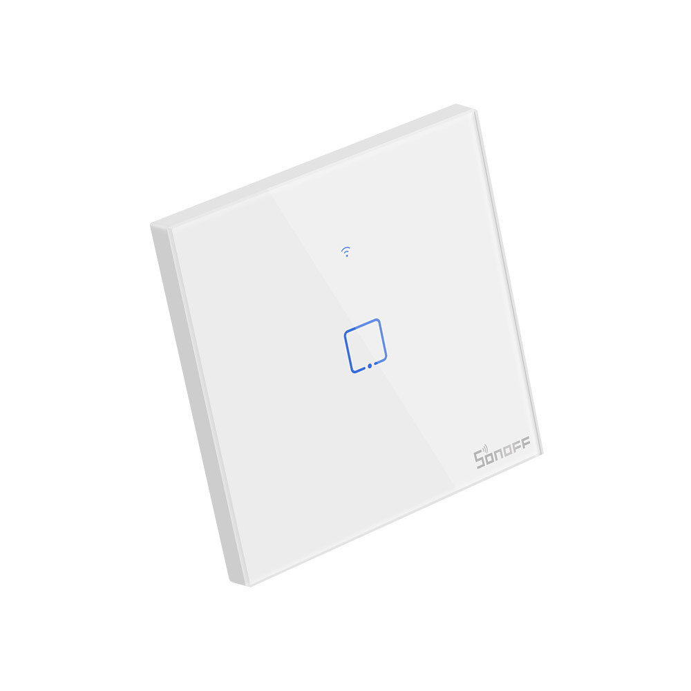 SONOFF T1 1 Gang UK WiFi RF Wall Touch Switches RM433MHz Remote Light Switch Works With Google Home Alexa