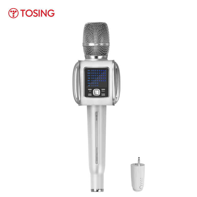 Hot sales Tosing G6+ Professional Singing LED Screen Multi-Functional Joystick Wireless Karaoke Microphone UHF TWS Duet