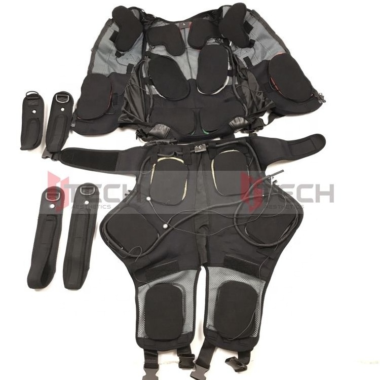 bodytec suit xbody EMS fitness training device Suit New ems suit wiht arm leg pads EMS Vest with 20 piece electrodes