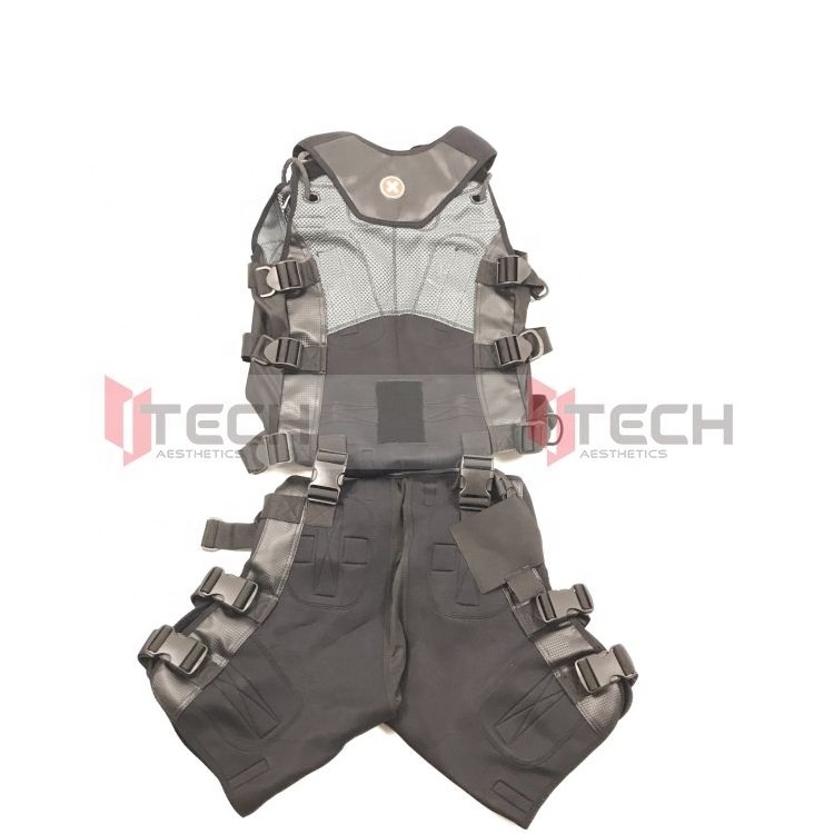 bodytec suit xbody EMS fitness training device Suit New ems suit wiht arm leg pads EMS Vest with 20 piece electrodes