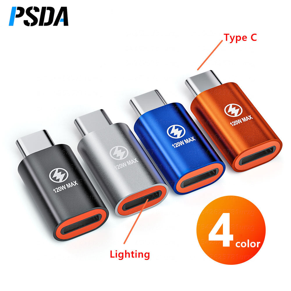 PSDA PD20W/120W USB C Adapter Fast Charging Light Male To Type C Female Adapter For phone To USB Type C Headphones