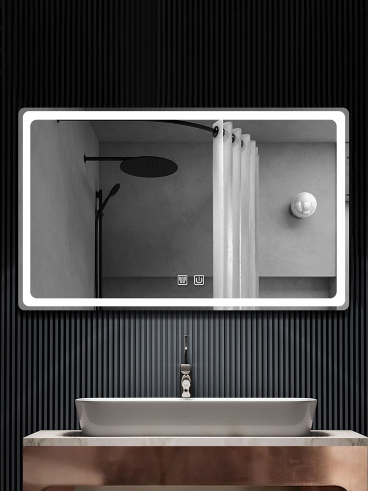 Custom rectangular smart defogging touch sensor led makeup wall mirror for bathroom washing room miroir espejo spiegel