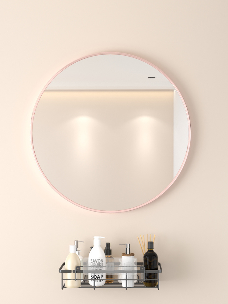 hot sale modern bathroom decor large brushed gold black round metal framed big circle hanging wall mirror miroir espejo spiege