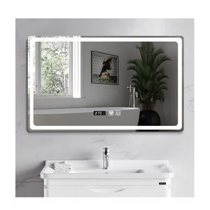 Custom rectangular smart defogging touch sensor led makeup wall mirror for bathroom washing room miroir espejo spiegel