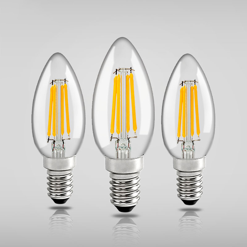 Retro Edison E14 IP43 Small Screw Filament Clear Tungsten Wire Chandelier LED Bulbs 2W 4W 6W