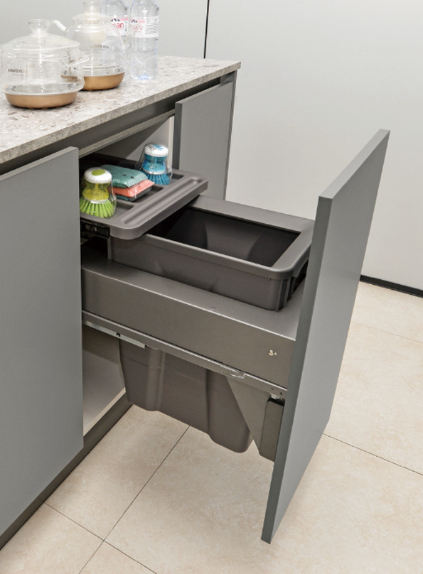 Intradin Hardware under cabinet kitchen sink  pull out garbage bin or  trash can under cabinet for kitchen organizer