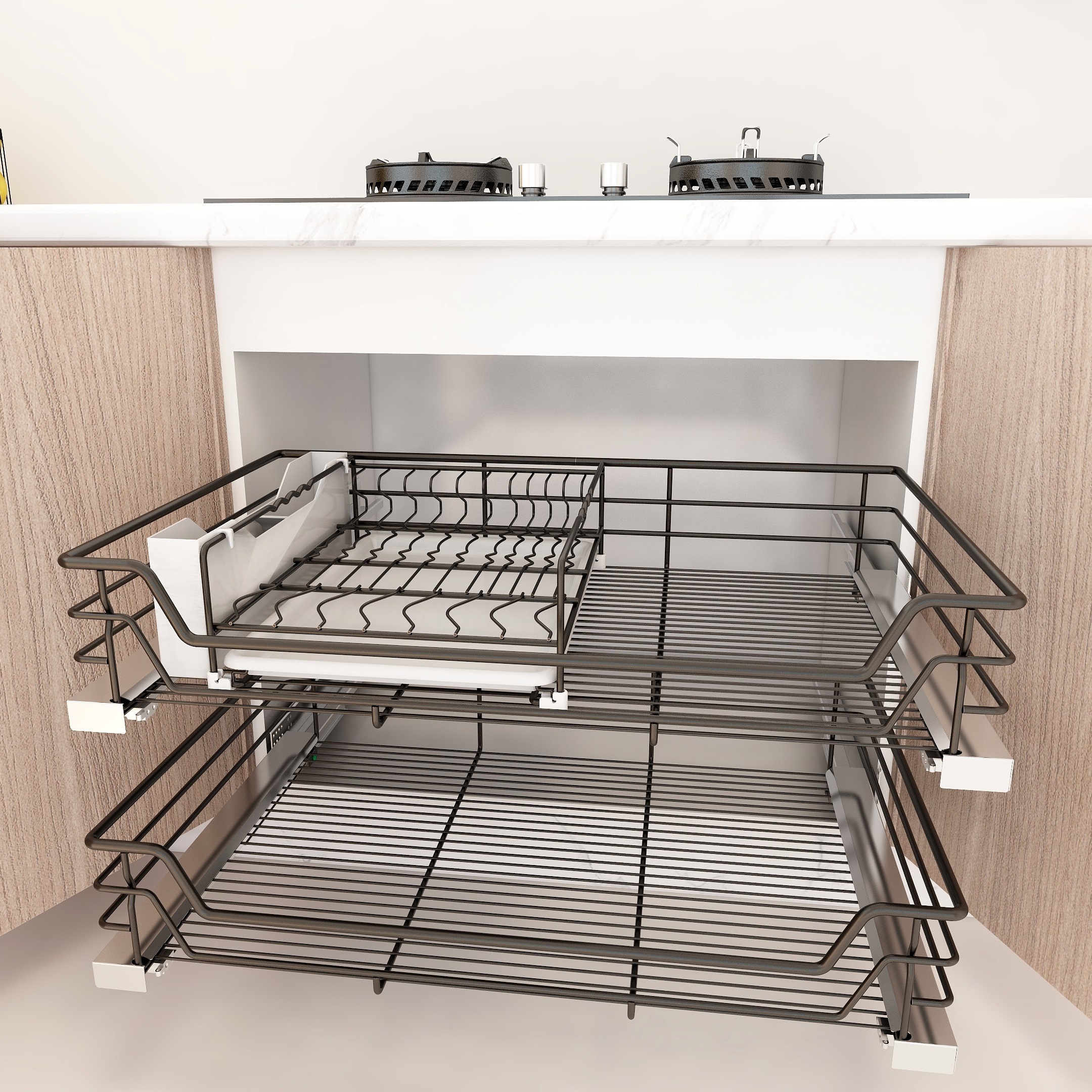 STORKING pull out basket wire storage drawer for kitchen cabinet