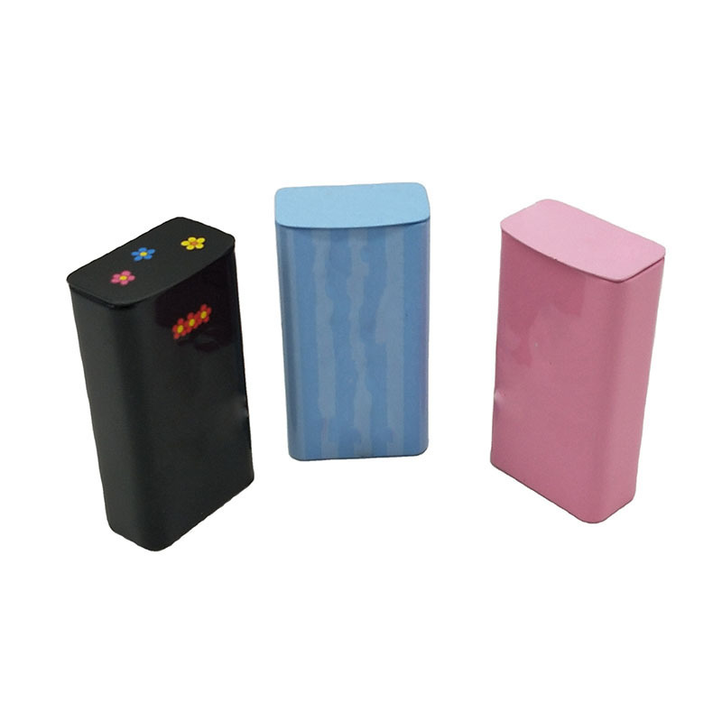 Source factory supply hinged cigarette tin chewing gum candy mint tin box with flip top