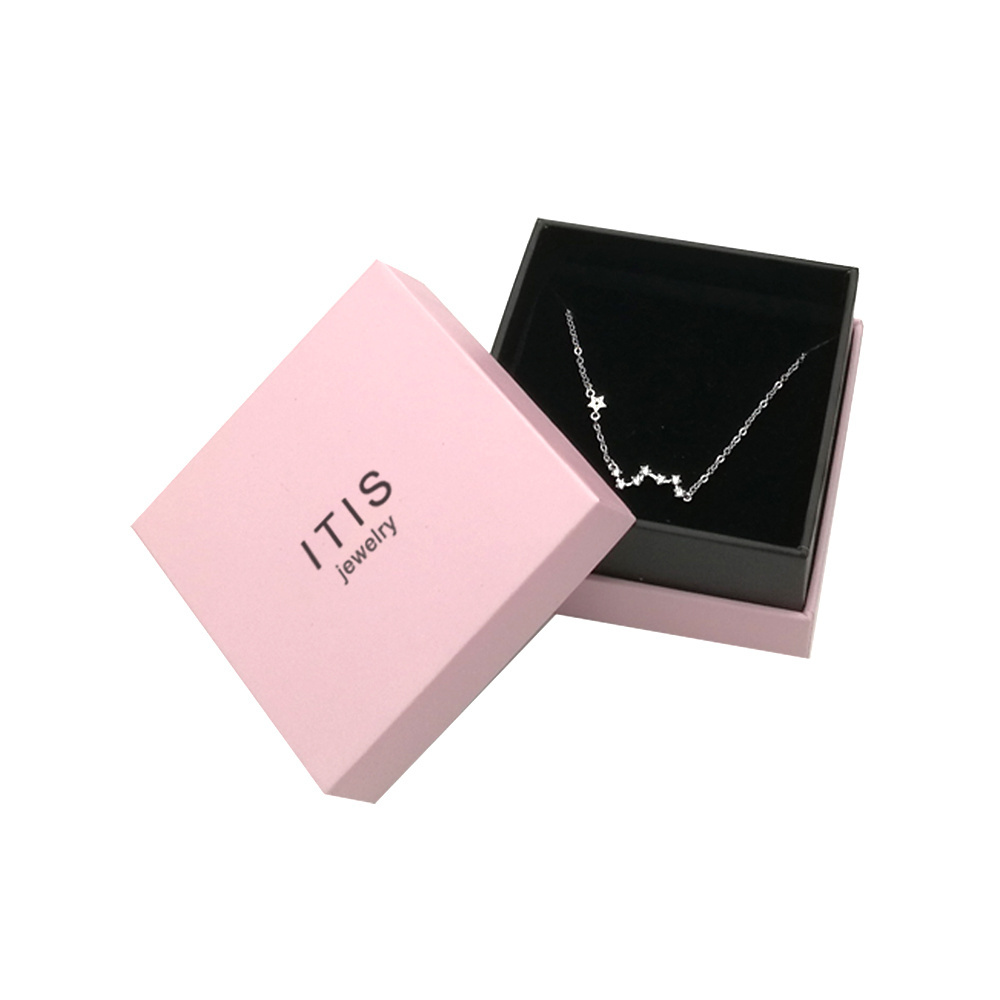 Luxury velvet jewellery necklace ring custom logo gift paper packaging jewelry earring box