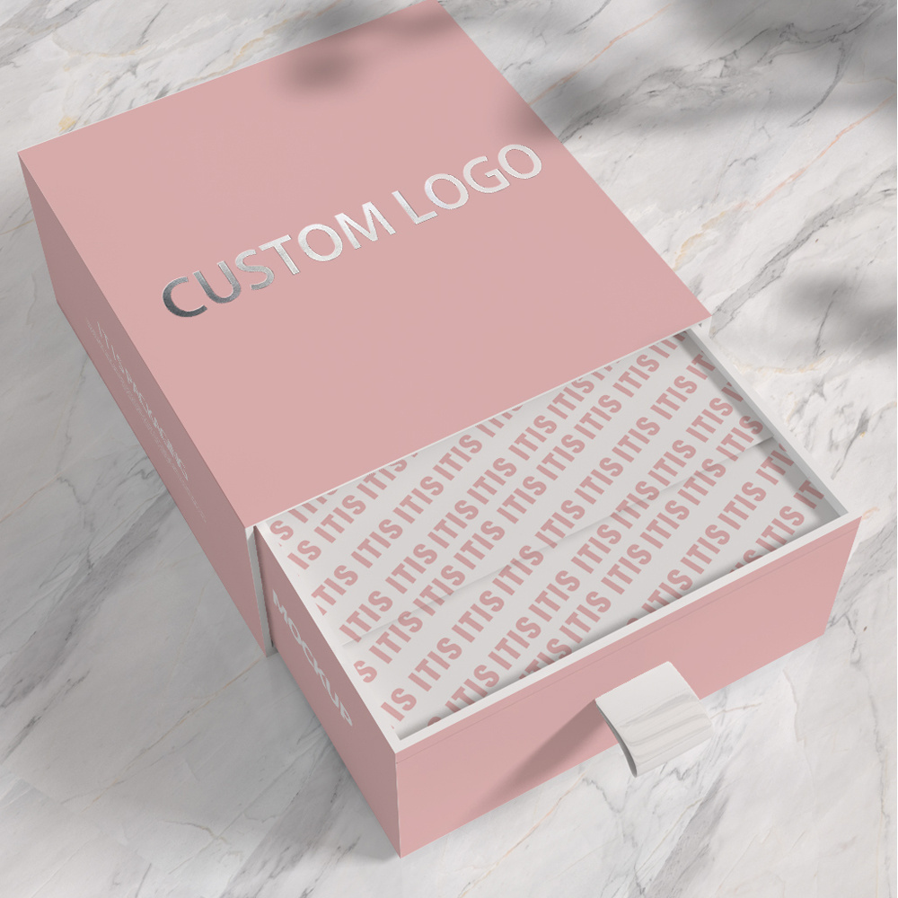 custom wholesale luxury fashion drawer paper packaging print gift box with logo