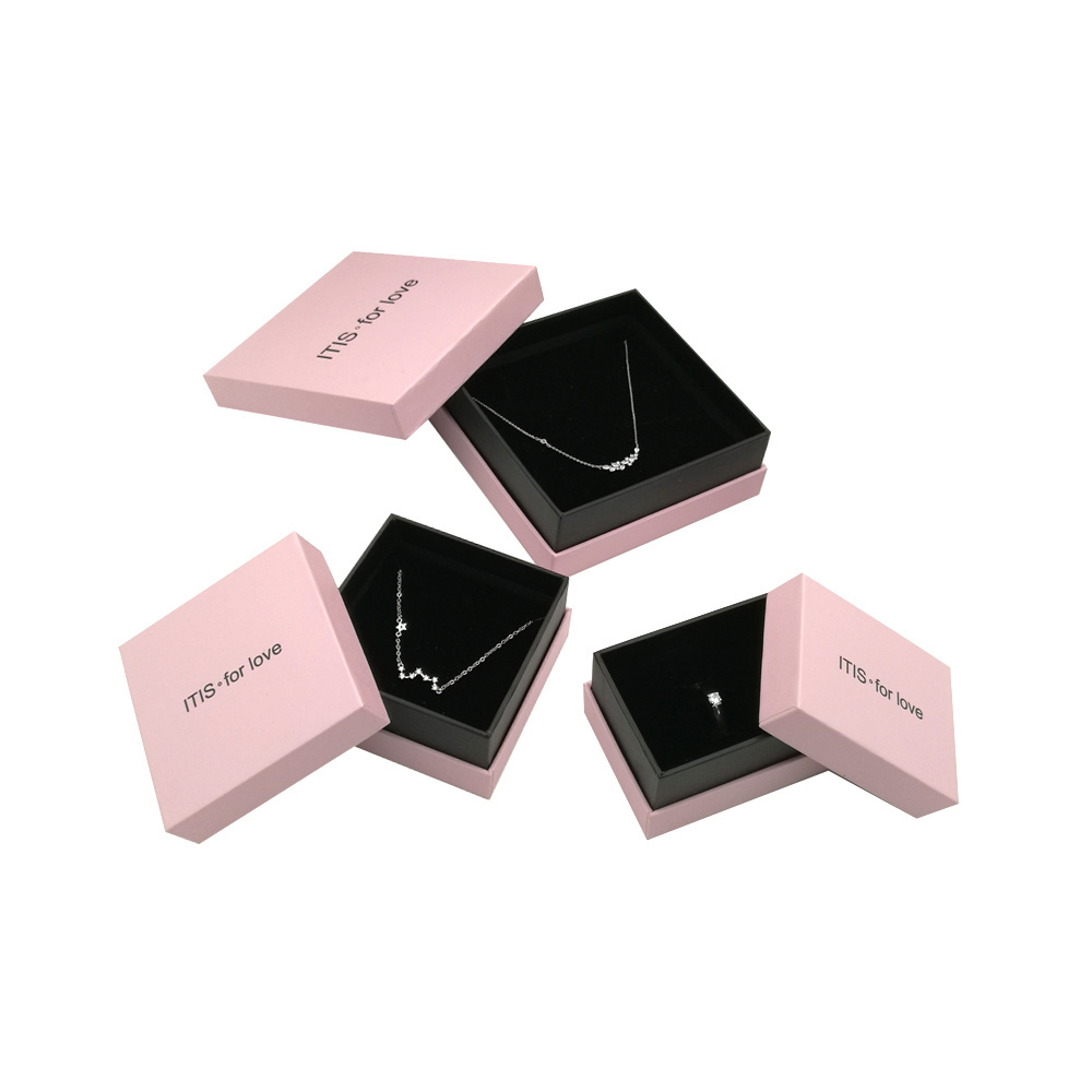 Luxury velvet jewellery necklace ring custom logo gift paper packaging jewelry earring box