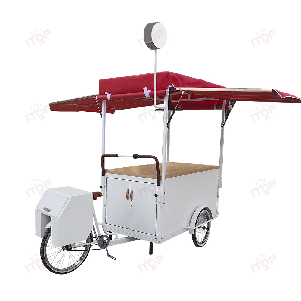 Customized Commercial Fast Food Kiosk Multi Function Mobile Coffee Kiosk/french Fries Food Cart Waffle Cargo Bike