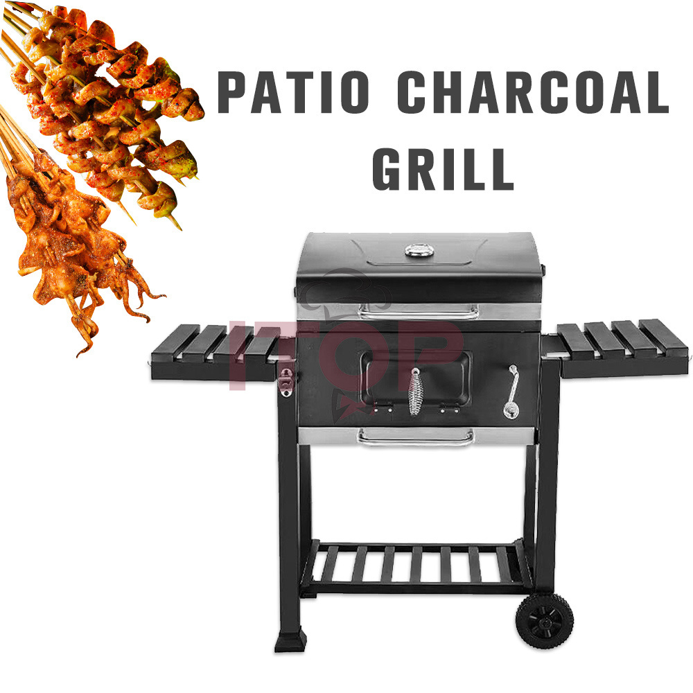 Folding Barbecue Camping Food Grill Premium Coating Barbecue Offset Grill Balcony Outdoor Bbq Grill Fire Pit For Party