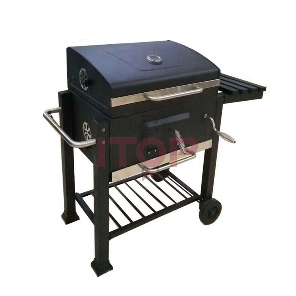 Folding Barbecue Camping Food Grill Premium Coating Barbecue Offset Grill Balcony Outdoor Bbq Grill Fire Pit For Party