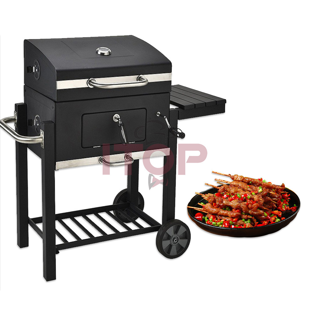 Folding Barbecue Camping Food Grill Premium Coating Barbecue Offset Grill Balcony Outdoor Bbq Grill Fire Pit For Party