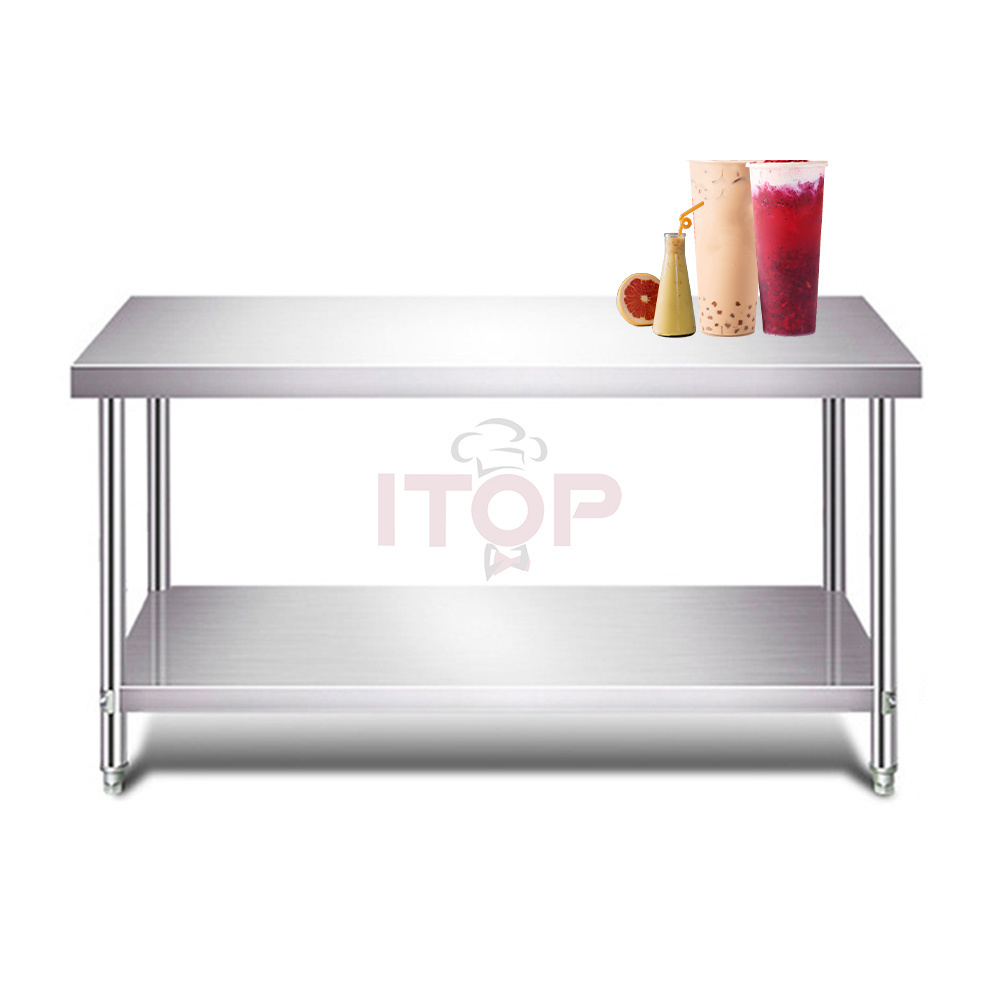 304 Stainless Steel Restaurant Work Bench / Customized 201stainless Steel Kitchen Work Table