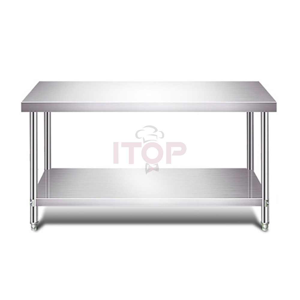 304 Stainless Steel Restaurant Work Bench / Customized 201stainless Steel Kitchen Work Table