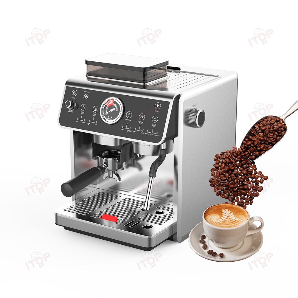 Wholesale Stainless Steel Automatic Screen 4 In 1 Cappuccino Espresso Coffee Maker With Bean Grinder