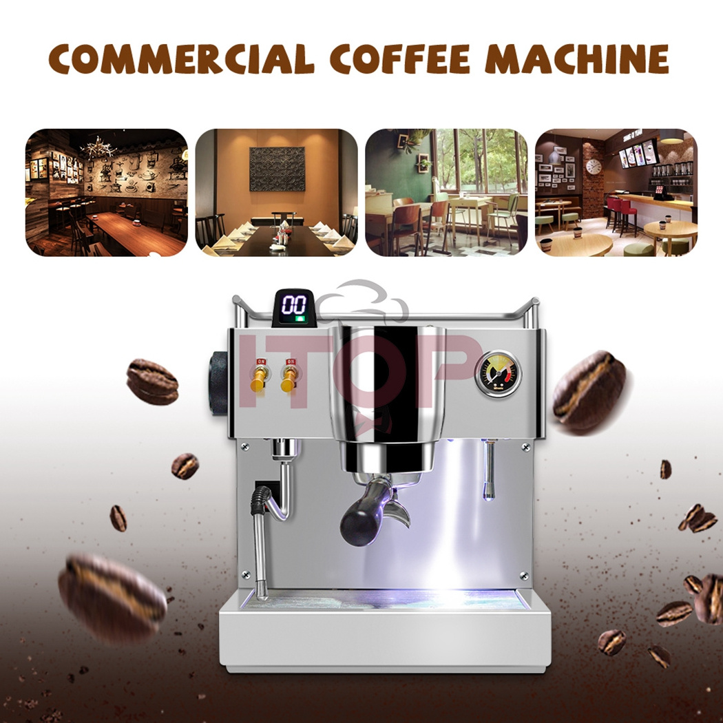 ITOP Commercial Espresso Making Machine Household Brewing System Coffee Machine with Milk Frother