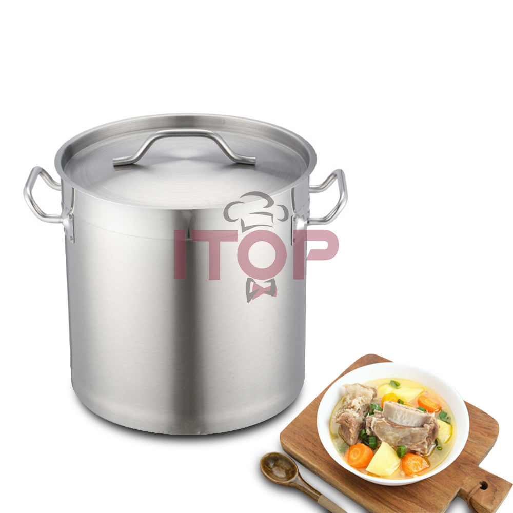 21L Stainless Steel Big Soup Pot Soup Bucket Large Capacity Ember sup baja tahan karat for Hotel Restaurant or Canteen