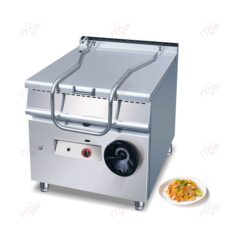 Restaurant Commercial Kitchen Mechanical Equipment 80L Tiltable Frying Pan