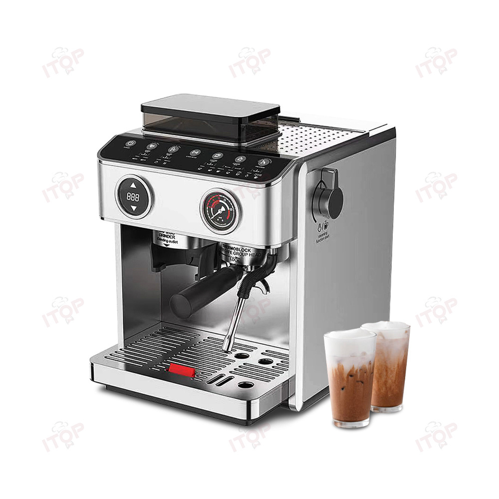 Electric Coffee Maker Hotel Commercial Best Espresso Cafetera Coffee Maker Coffee Machine With Grinder 3 In 1 Kitchen Appliances