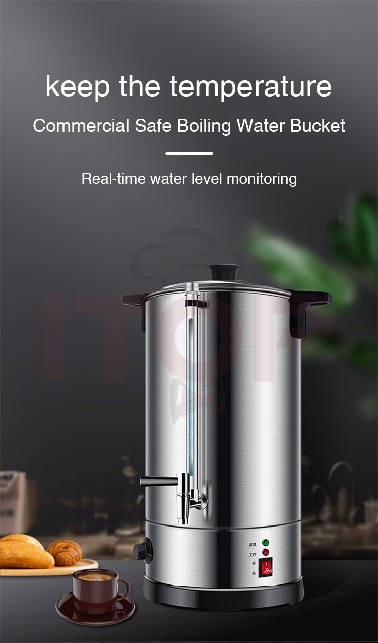 Factory Large Electric Hot Water Boiler With Dispenser Stainless Steel Electric Kettle Boil Dry Protect Water Boiler Heater Urn