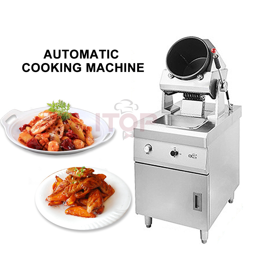 Commercial Intelligent Electric Automatic Egg Fried Rice Cooking Auto Drum Rotating Gas Electric Fried Rice Robot Wok Machine