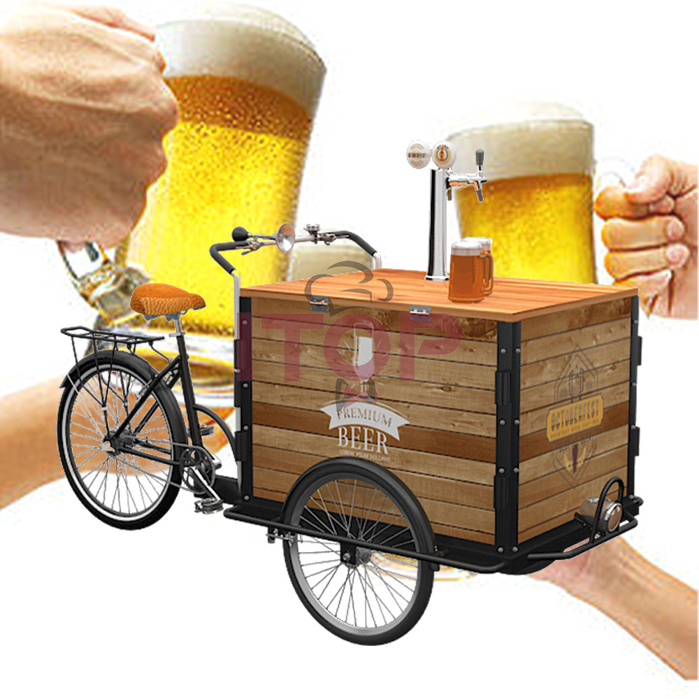 Food Trailer street food vending carts mobile fast food truck van 3 fat wheel electrical beer bicycle