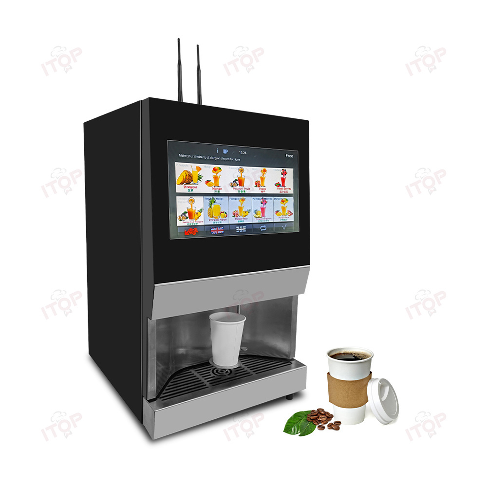 Professional High Quality Automatic Fully Table Type 9 Kinds Of Hot Drinks Fresh Ground Commercial Coffee Vending Machine