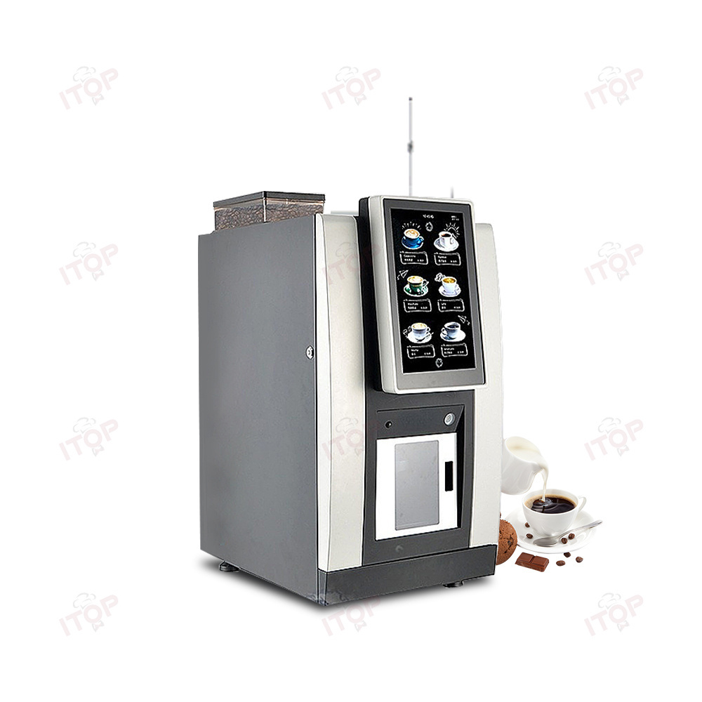 Commercial Automatic Espresso Fresh Ground Coffee Maker Vending Machine Commercial With Cup Dispenser