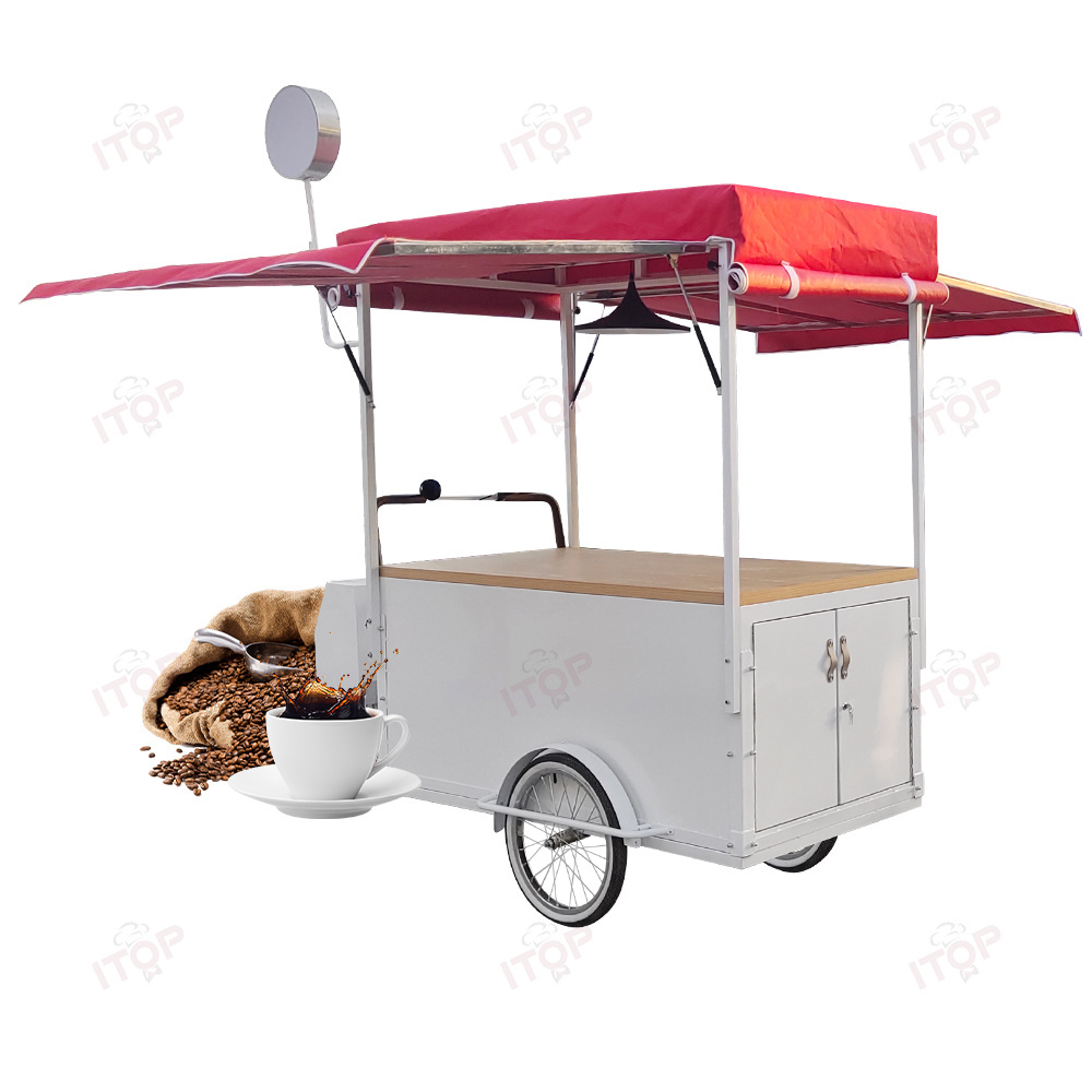 Customized Commercial Fast Food Kiosk Multi Function Mobile Coffee Kiosk/french Fries Food Cart Waffle Cargo Bike