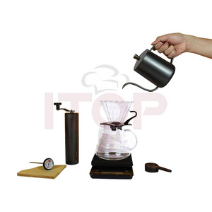 Drip Coffee Set Gift Coffee Kettle Travel Outdoor Pour Over Coffee Pot Grinder Set