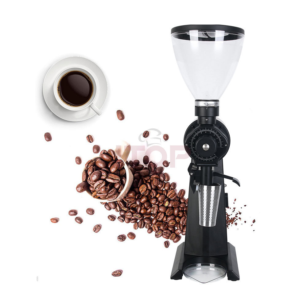 Black/White Flat Burr 98mm Espresso Coffee Grinder Grinding Machine 110V 220V Espresso Automatic Grinding Machine