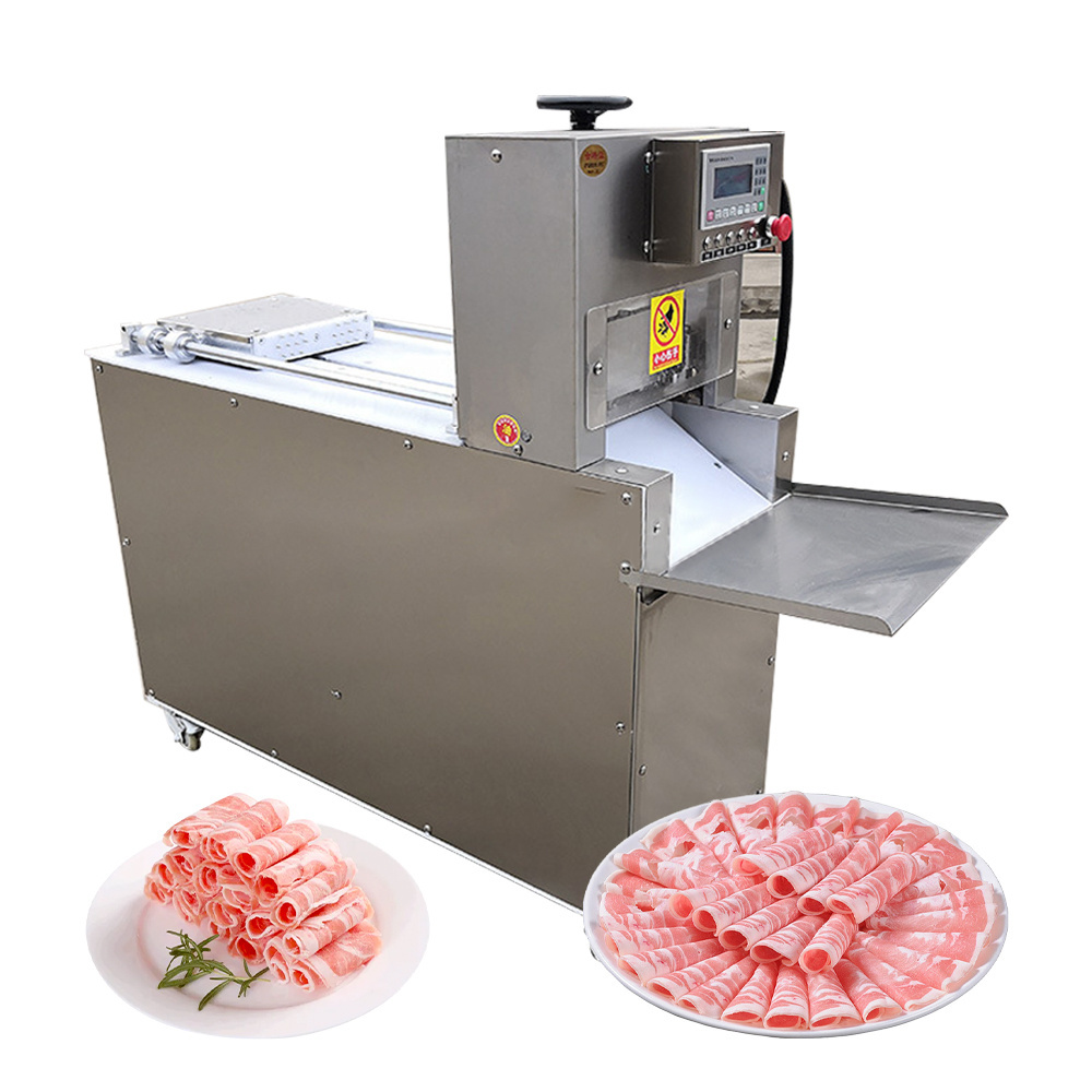 Meat Slicing Machine 0.2-20mm Frozen Mutton Beef Roll Cutting Machine Electric Chicken Fillet Breast Fresh Pork Beef Meat Slicer