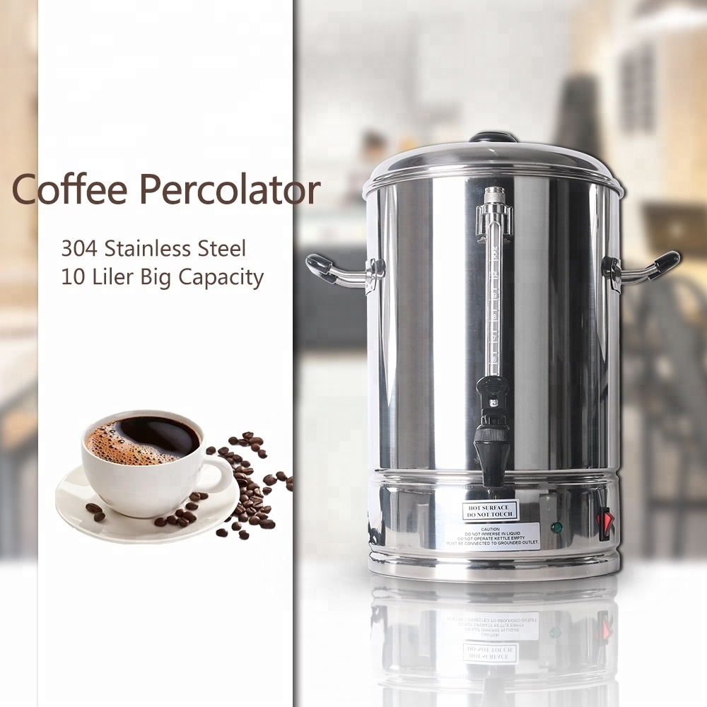 10L Stainless Steel Coffee Percolator Commercial Electric Coffee Maker