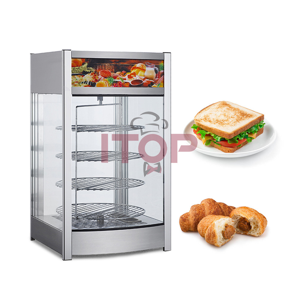 Glass Door 4 Layers Buffet Server Fried Chicken Thermal Food Display Warmer