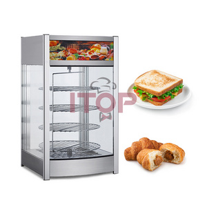 Glass Door 4 Layers Buffet Server Fried Chicken Thermal Food Display Warmer