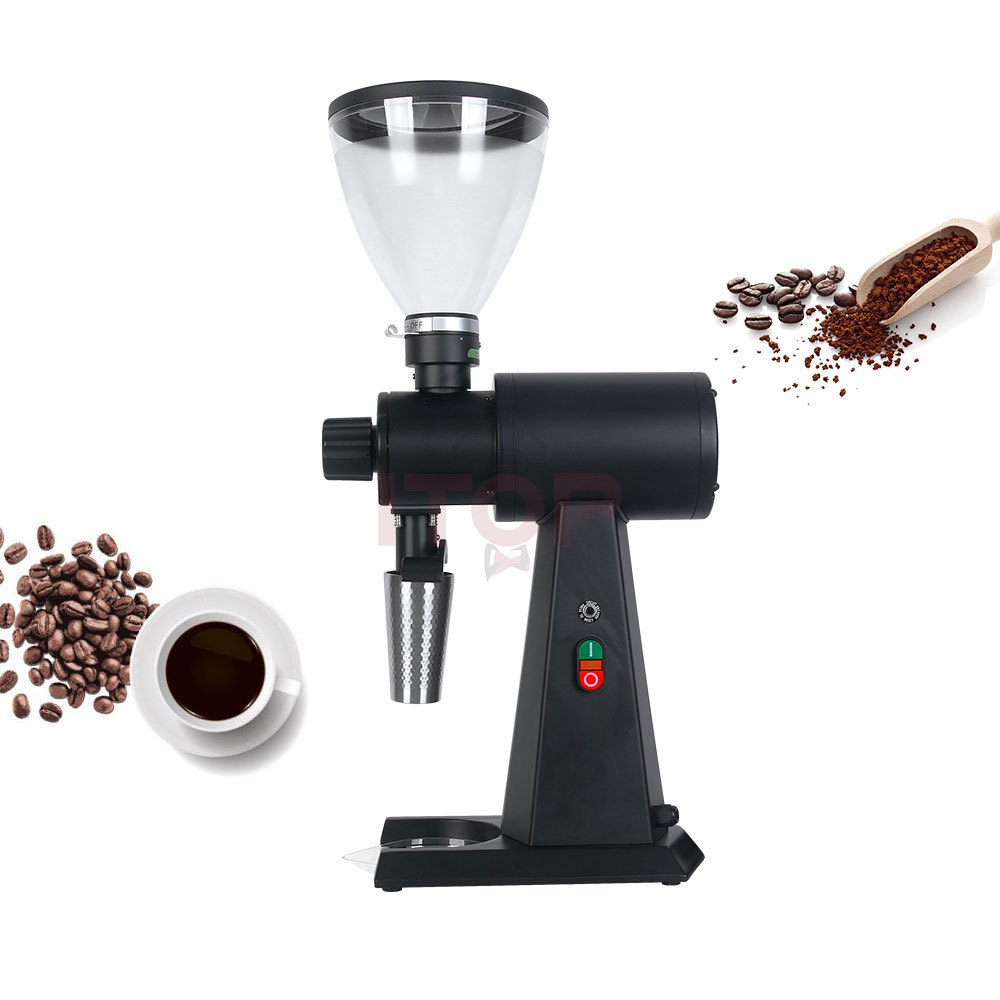 Black/White Flat Burr 98mm Espresso Coffee Grinder Grinding Machine 110V 220V Espresso Automatic Grinding Machine