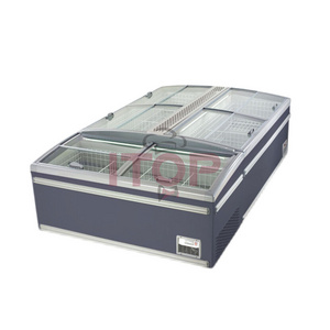 Supermarket Island Freezer Meat Type Combined Freezer Refrigerator 450W Commercial Supermarket Freezer And Fridges