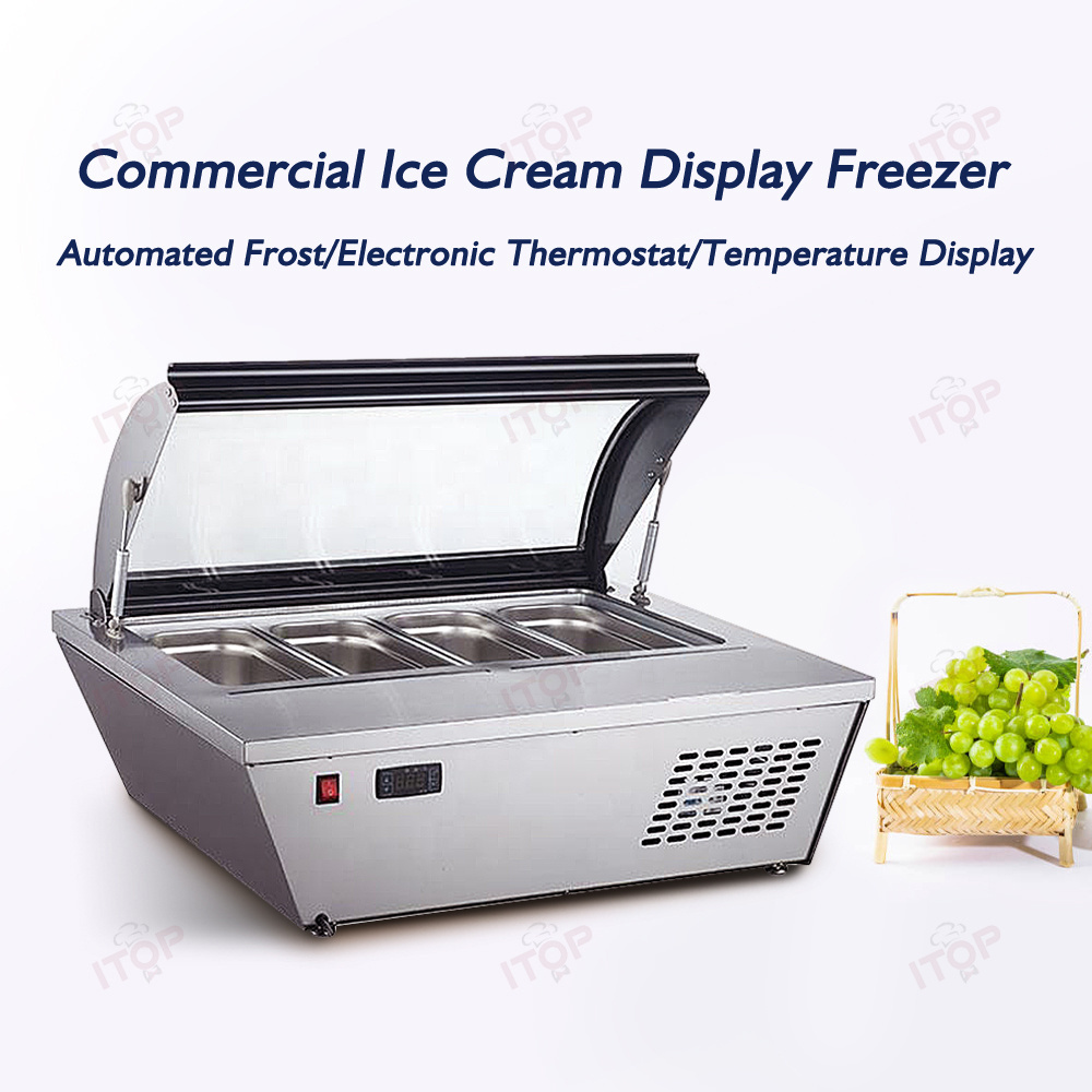 Hot Sale Mini 110/220v Gelato Showcase/ice Cream Dipping Display Freezer