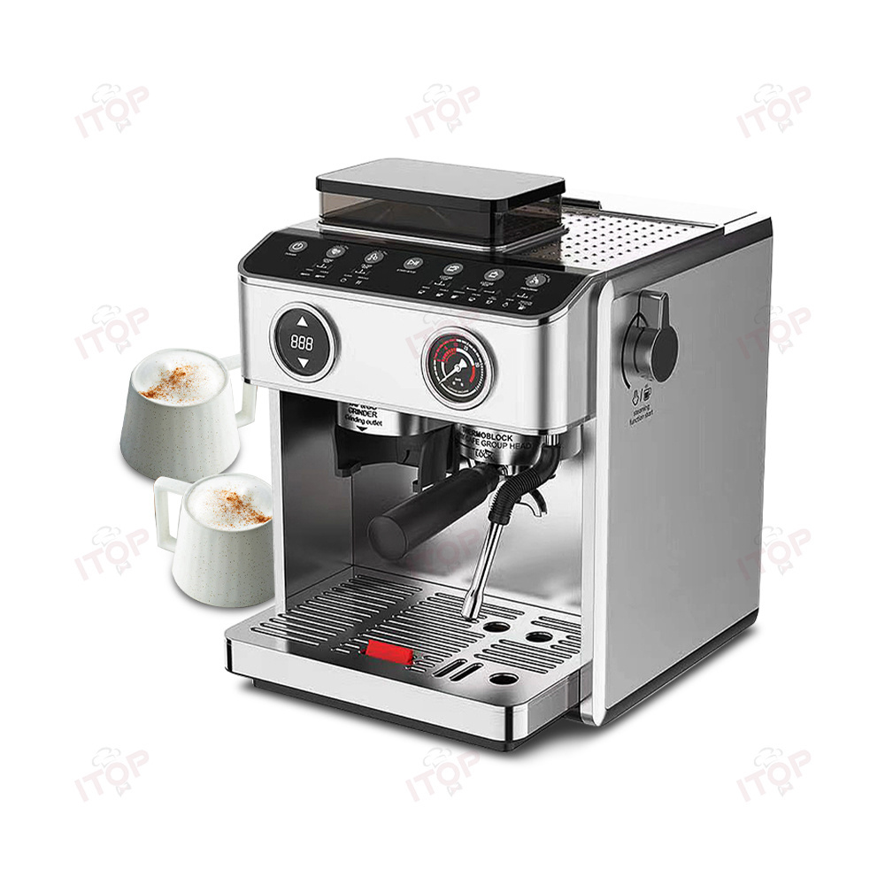 Electric Coffee Maker Hotel Commercial Best Espresso Cafetera Coffee Maker Coffee Machine With Grinder 3 In 1 Kitchen Appliances