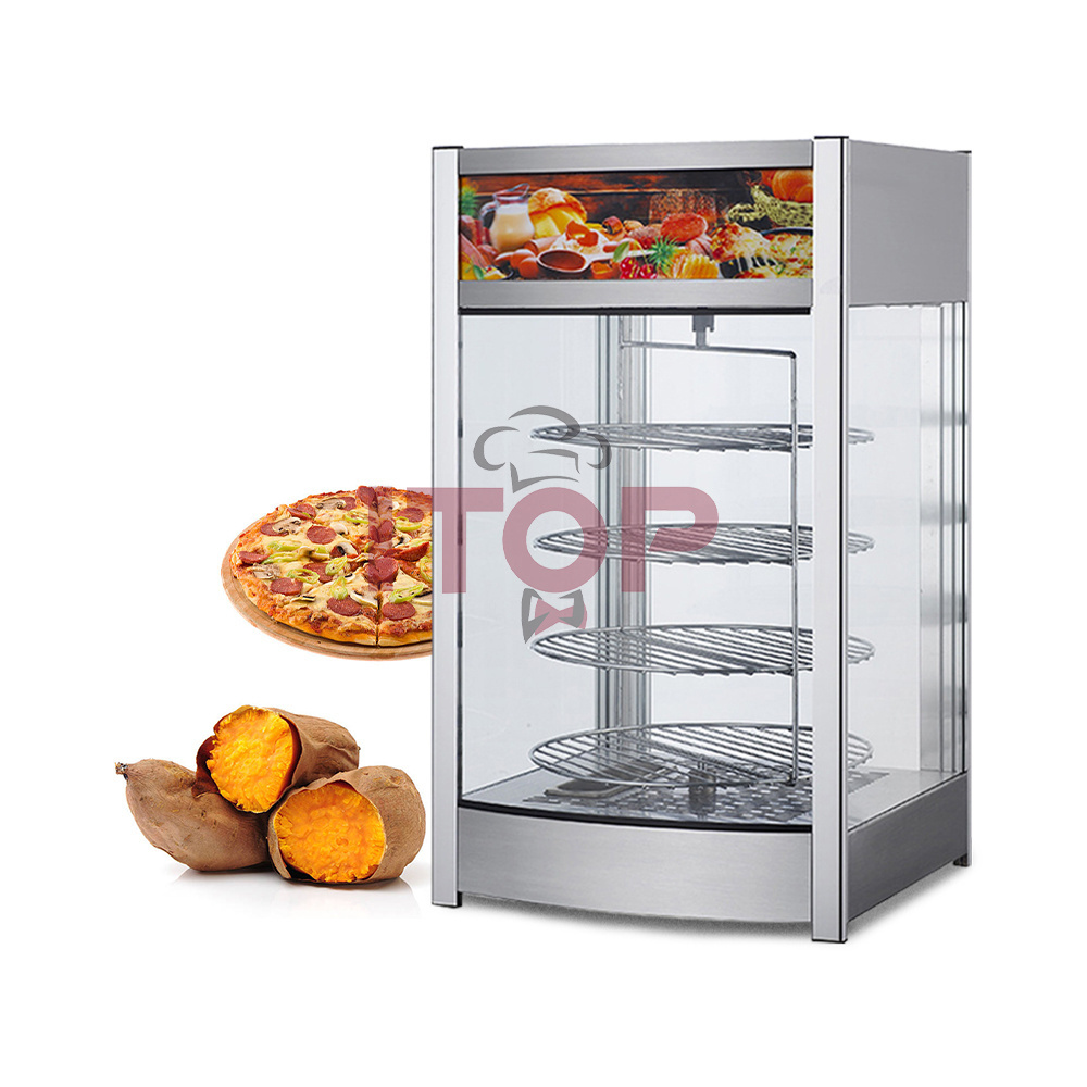 Glass Door 4 Layers Buffet Server Fried Chicken Thermal Food Display Warmer