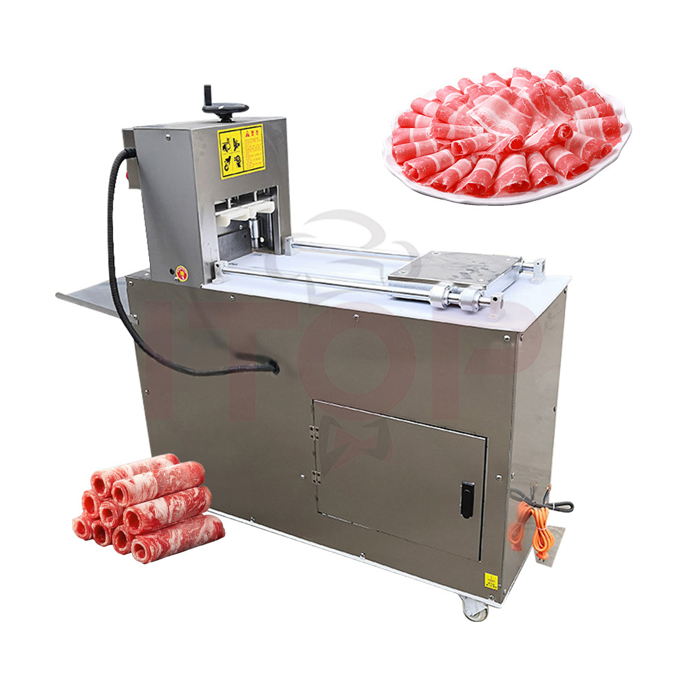 Meat Slicing Machine 0.2-20mm Frozen Mutton Beef Roll Cutting Machine Electric Chicken Fillet Breast Fresh Pork Beef Meat Slicer