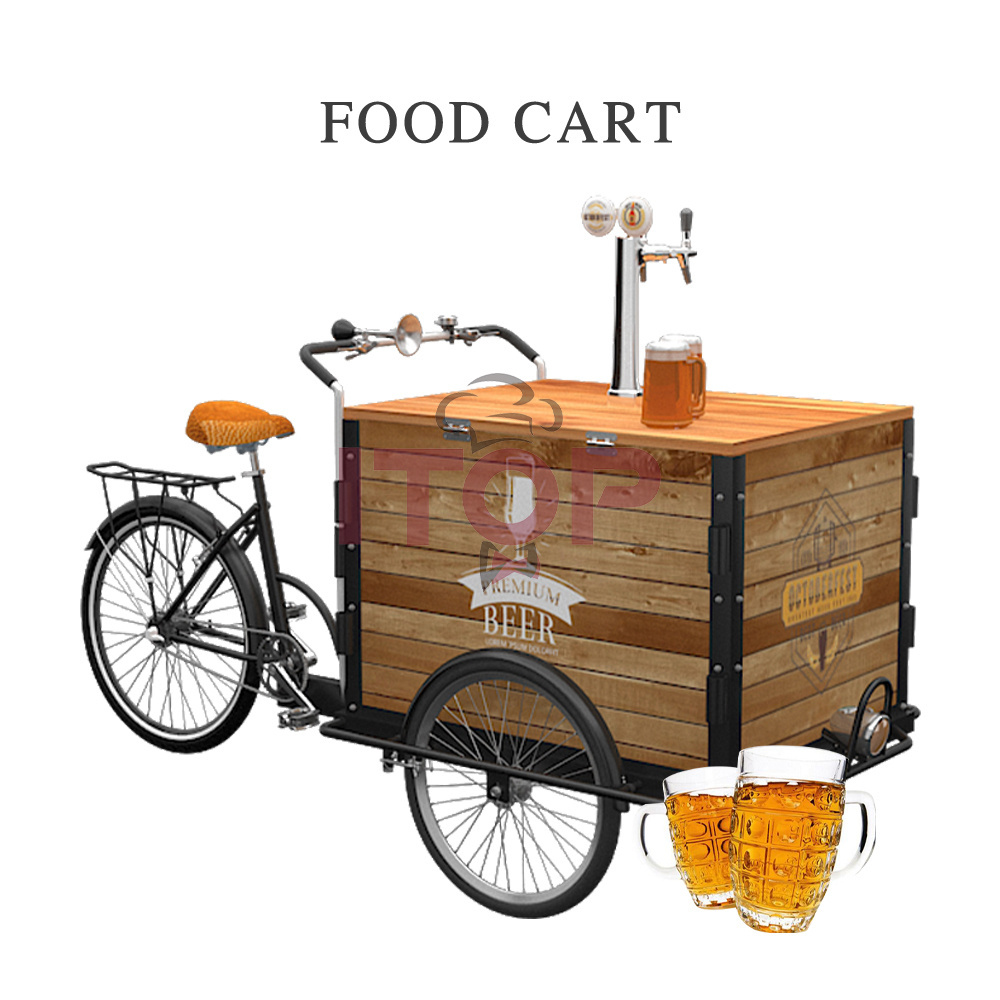 Food Trailer street food vending carts mobile fast food truck van 3 fat wheel electrical beer bicycle